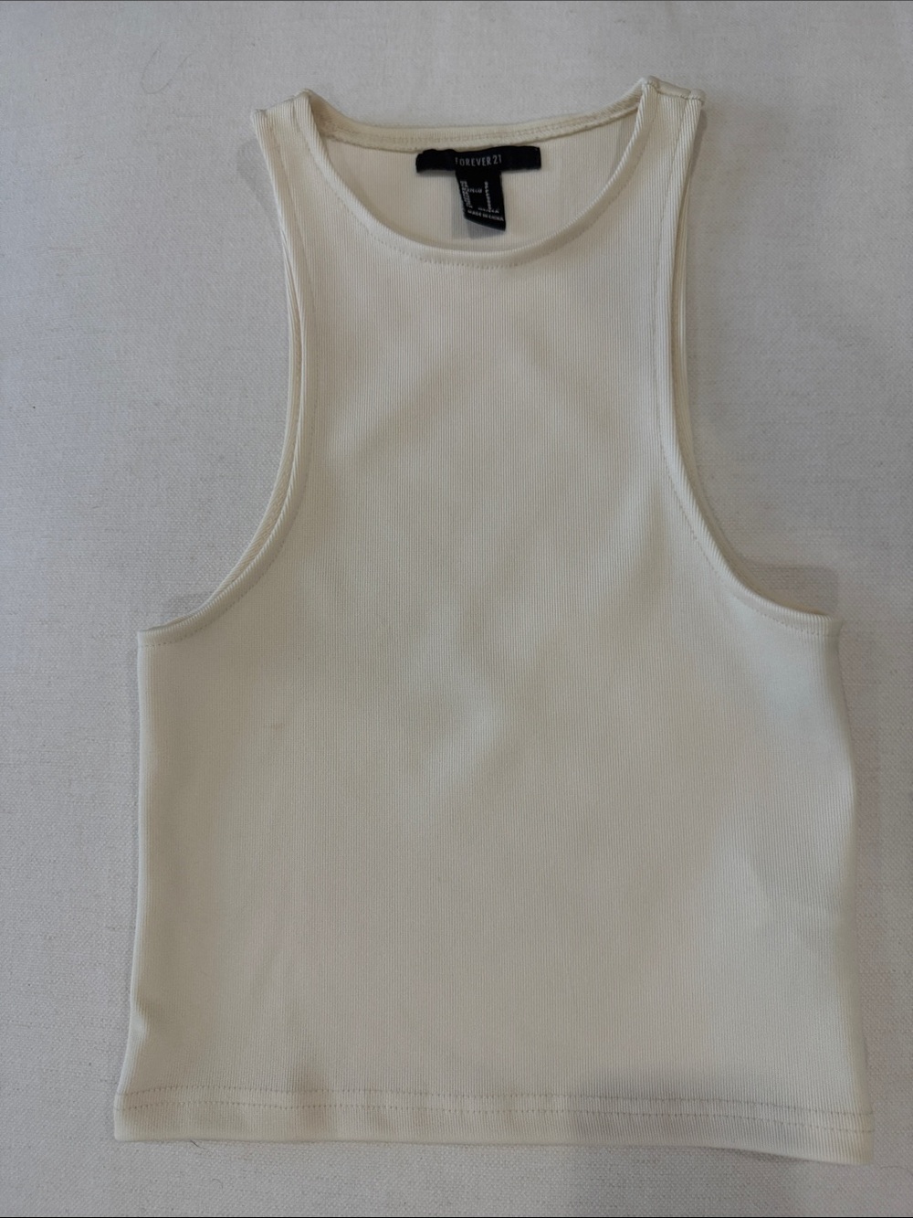 Forever 21 Off-White Ribbed Tank Top
